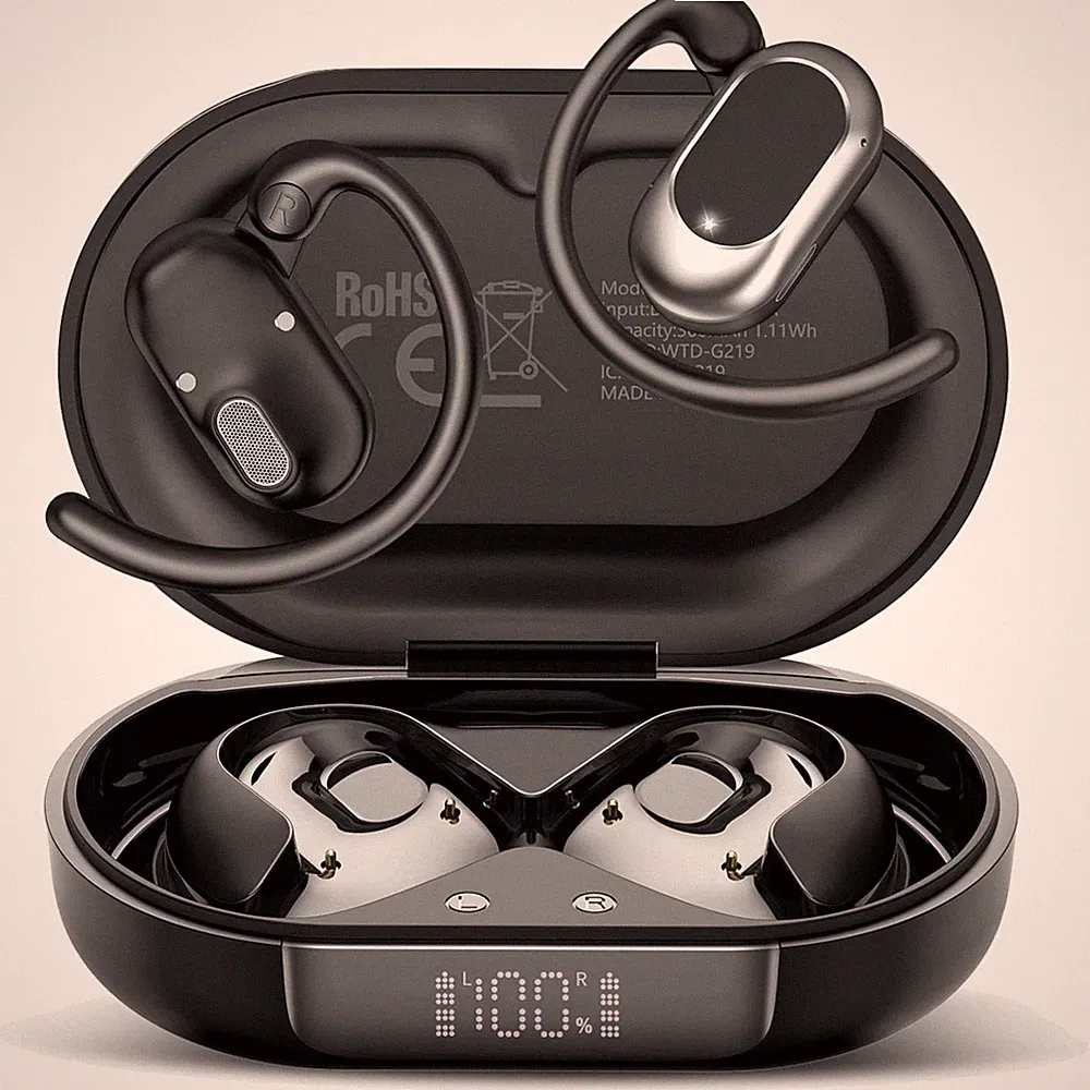 Bluetooth 5.4 open ear Kopfhörer Mikrofon Sport Ohrhaken
