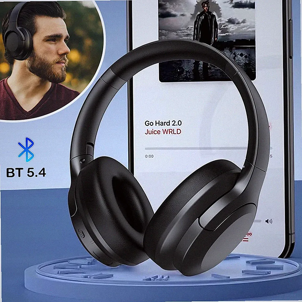Bluetooth 5.4 Over-Ear Kopfhörer 30h Laufzeit HiFi Stereo Geräuschunterdrückung
