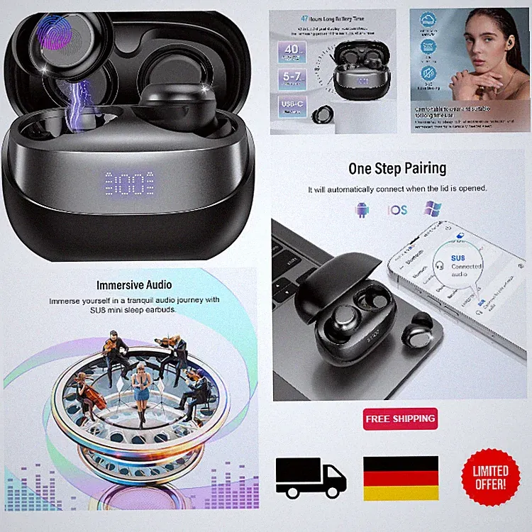 Bluetooth 5.4 Schlafkopfhörer, 2026 Mini In Ear Kopfhörer