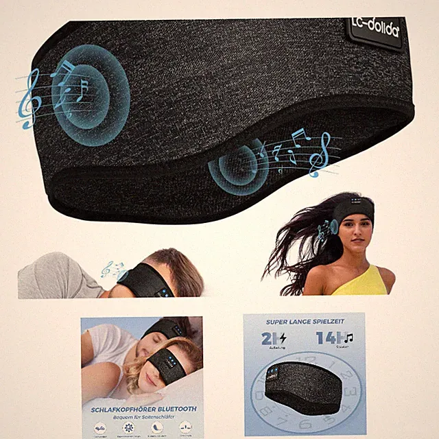 Bluetooth 5.4 Schlafkopfhörer Atmungsaktives Stirnband 16 Std Ak