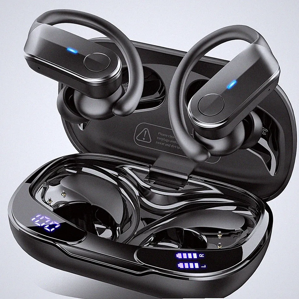 Bluetooth 5,4 Sport Kopfhörer 70 h wasserdicht LED Display In Ear Headset Laufen