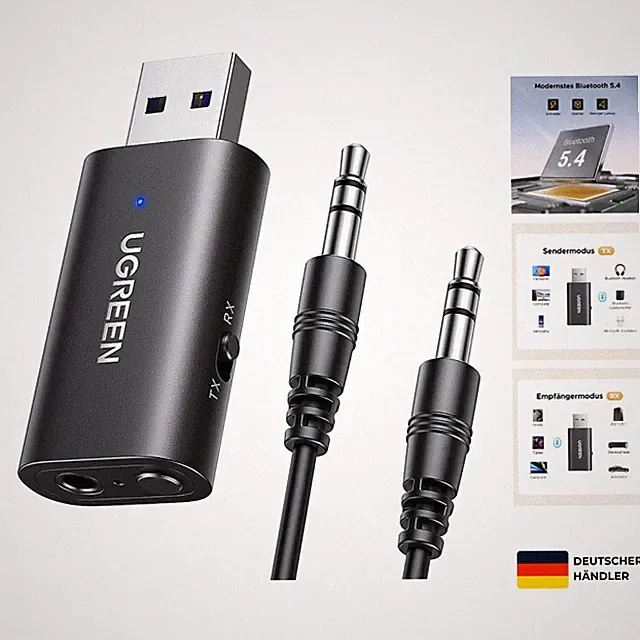 Bluetooth 5.4 Transmitter und Empfänger - Ideal für Stereoanlagen & Kopfhörer