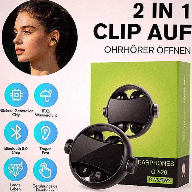 Bluetooth 5.5 Kopfhörer, In Ear Kopfhörer Kabellos Ohrhörer Touch Headset Sport