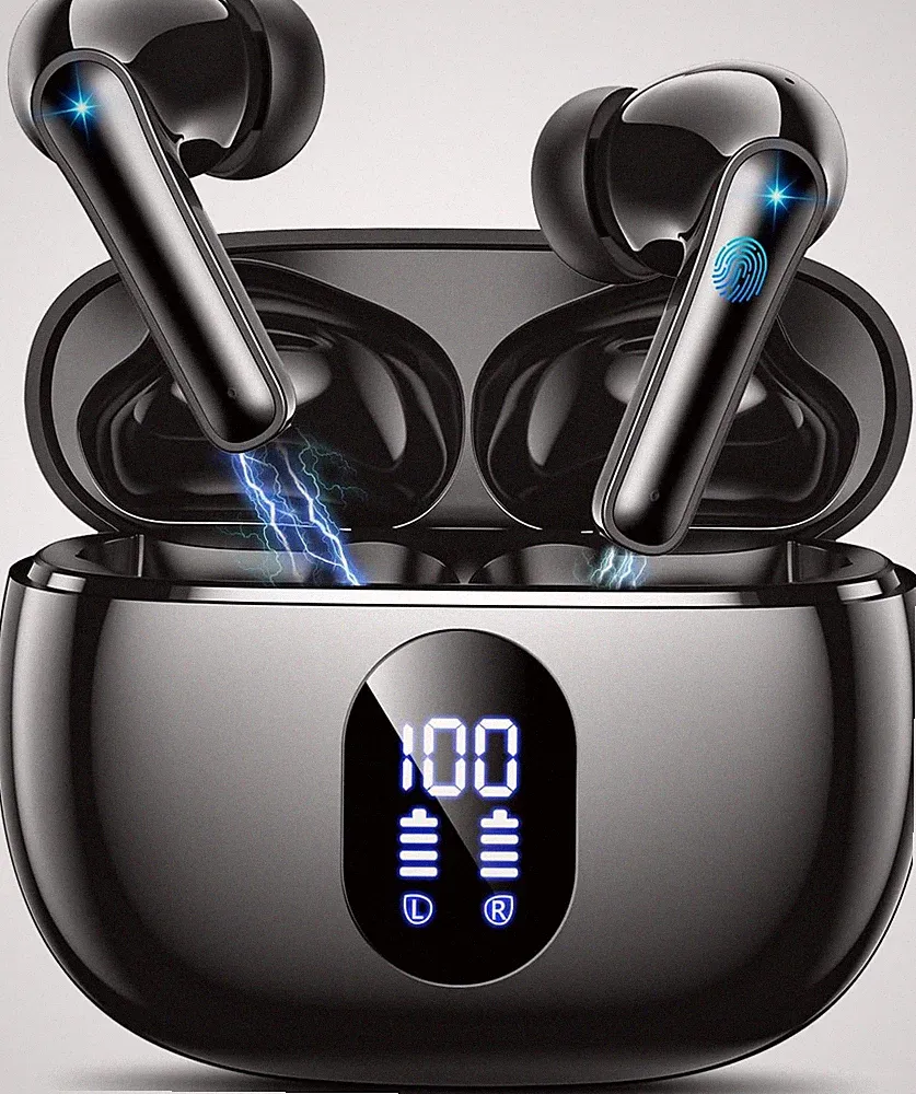 Bluetooth 54 In Ear Kopfhörer mit 4 Mikrofonen 48 Std Akku Schwarz