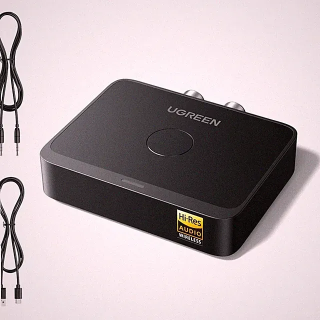 Bluetooth 6.0 Adapter Stereoanlage mit LDAC Dekodierung, Hi-Res Audio Gold St...