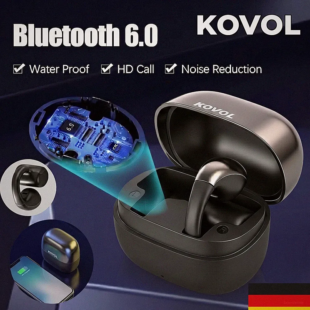 Bluetooth 6.0 Kopfhörer Headset Clip-on Ear TWS Wireless Für iPhone Samsung IPX7