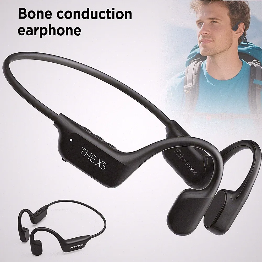 Bluetooth 6,0 Kopfhörer Knochenschall Sport Headset Bone Conduction mit Mikrofon