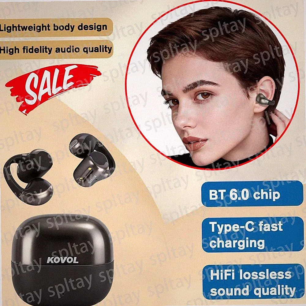 Bluetooth 6,0 Ohrclip Kopfhörer Knochenschall Sport Headset Bone Conduction DE