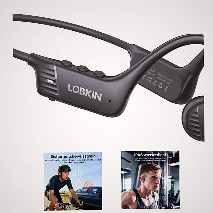 Bluetooth 6 Knochenleitung Kopfhörer LOBKIN X28 Wasserdicht