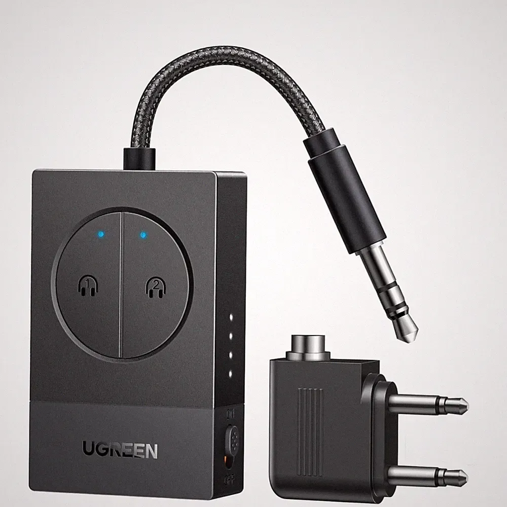 Bluetooth Adapter für 2 Kopfhörer mit 5.4, AUX, Flugzeug, TV, Fitness, lange...