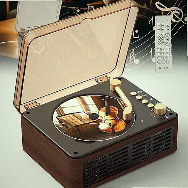 Bluetooth CD-Player Bluetooth Retro-CD-Player Stereo Vintage Eingebaute