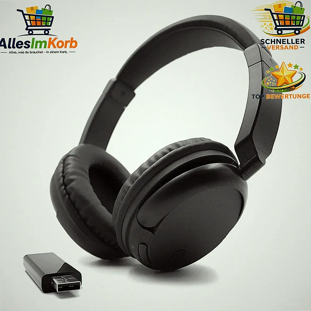 Bluetooth Funkkopfhörer Over-Ear Kabellos mit USB Sender Einziehbarer Kopfbügel