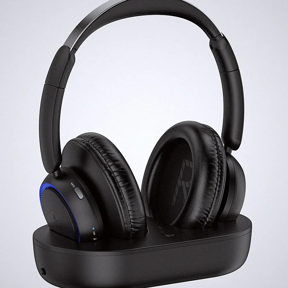Bluetooth Funkkopfhörer Over-Ear Wireless TV-Kopfhörer Schwarzblau 5.2 Version