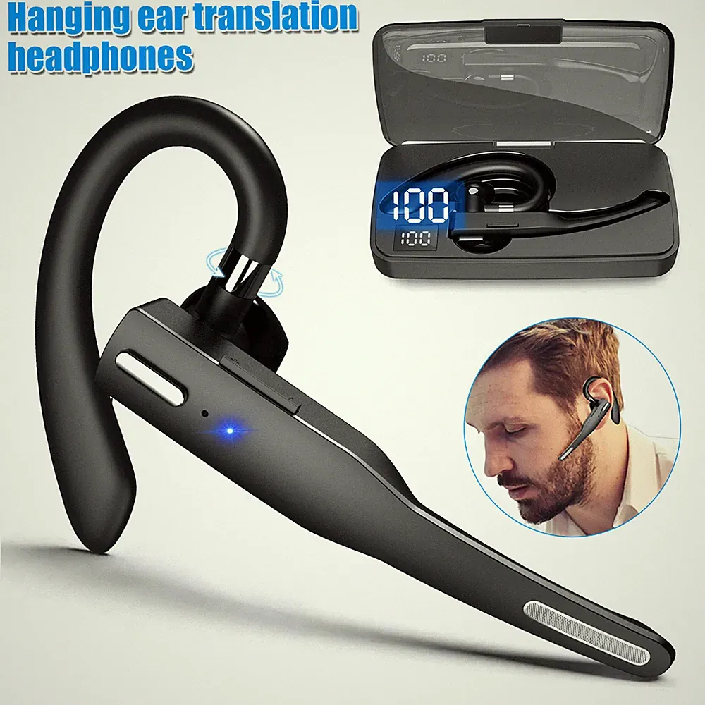 Bluetooth Headset AI Translator Earbuds Übersetzer Kopfhörer Sport Business Büro