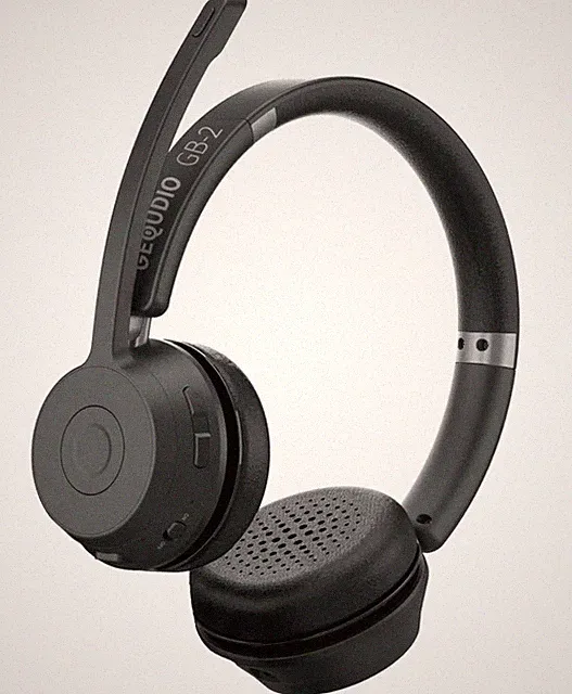Bluetooth Headset GB-2 mit Mikrofon, Kopfhörer für 2 Geräte, Standby Zeit 500h