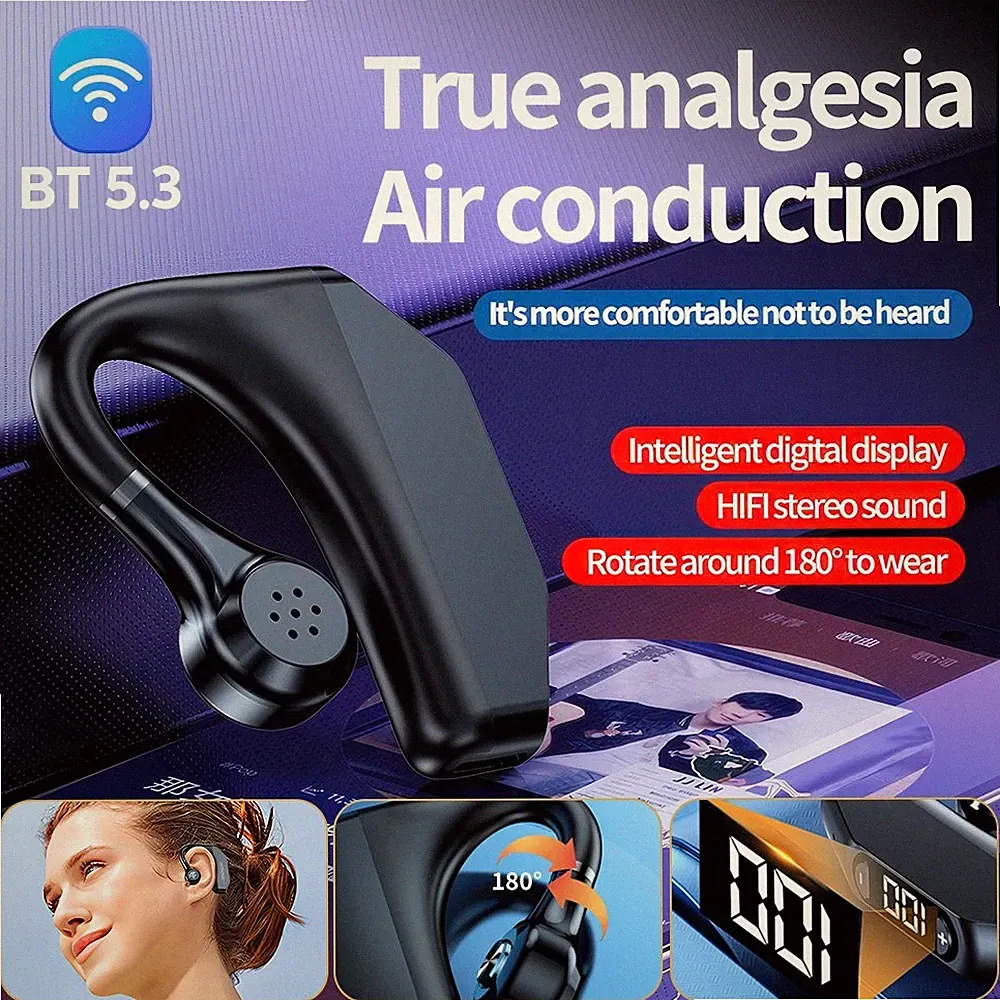 Bluetooth Headset Kopfhörer Trucker Kabellos Handy Smartphone Einohr Ohrhörer DE