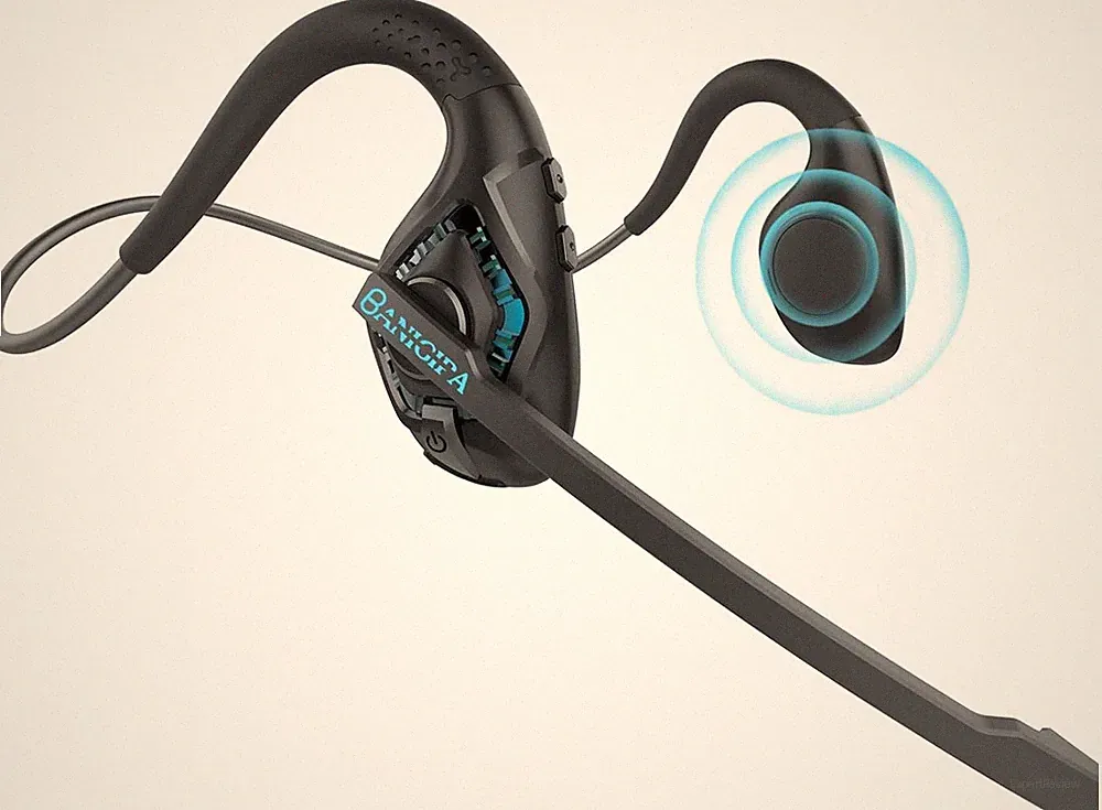 Bluetooth Headset mit Boom Mikrofon Open Ear Geräuschunterdrückung 10 Std