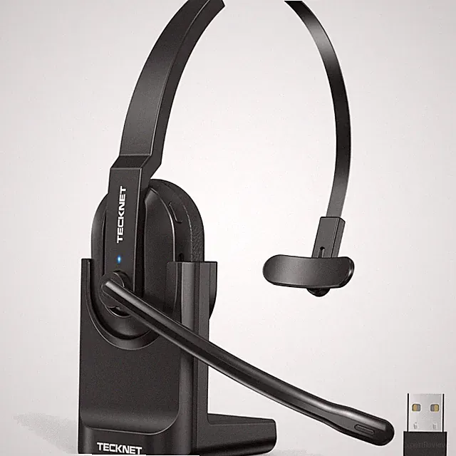 Bluetooth Headset mit Mikrofon 50 Std Akku ENC Noise Cancelling Ladestation