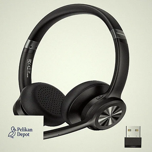 Bluetooth Headset mit Mikrofon 50 Std Akku Noise Cancelling Stummschaltt