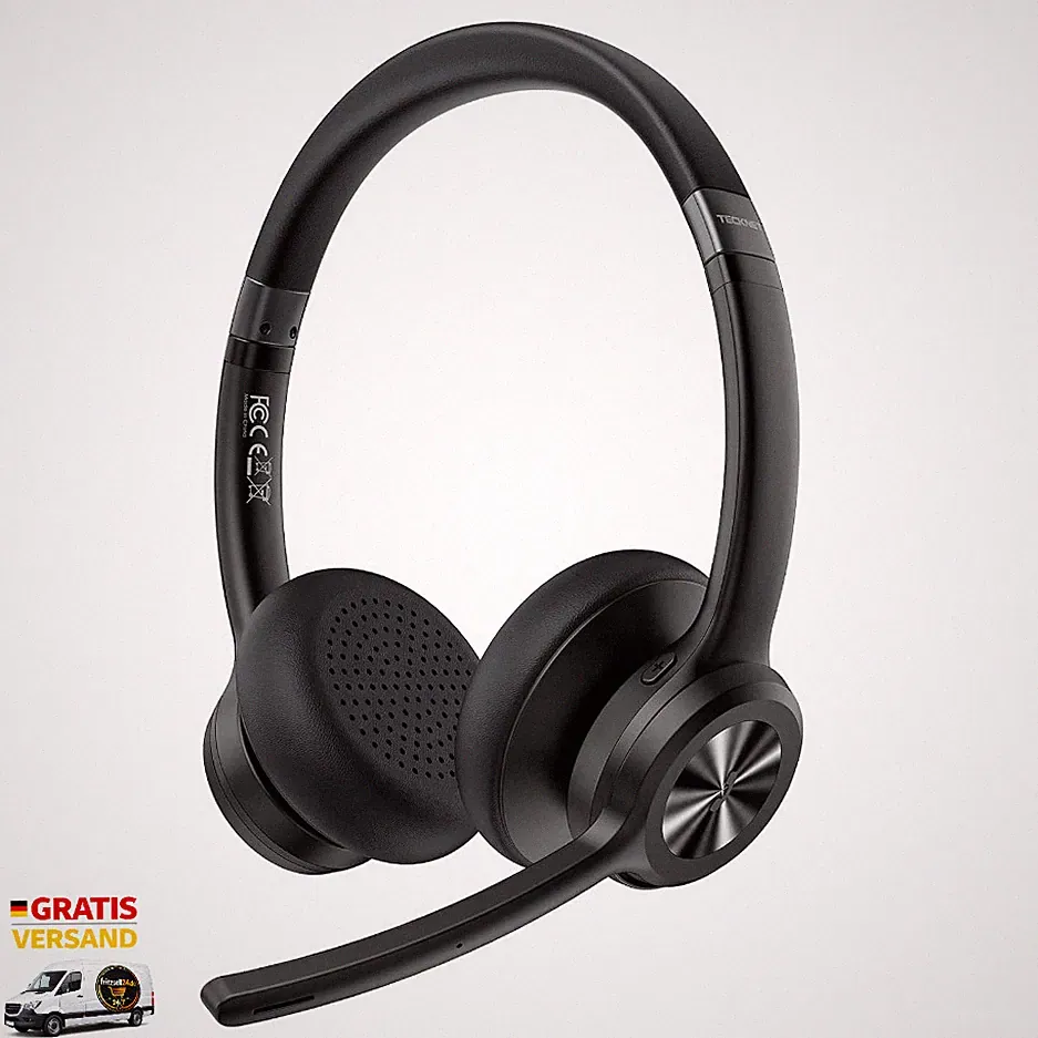 Bluetooth Headset mit Mikrofon 50 Std Akku On-Ear Kabellos