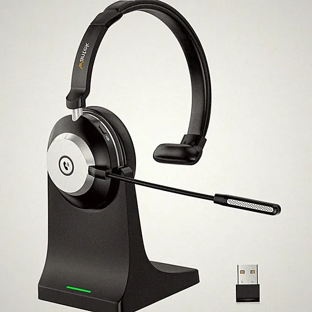 Bluetooth-Headset mit Mikrofon für PC, V5.2, Kabelloses Headset mit Rauschunt...