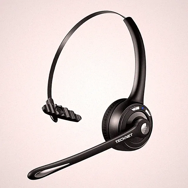 Bluetooth Headset Mit Mikrofon, Kabelloses PC Headset Mit Geräuschunterdrückung