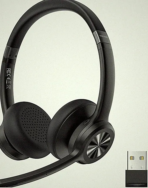 Bluetooth Headset mit Noise Cancelling 50 Std Akku USB Dongle