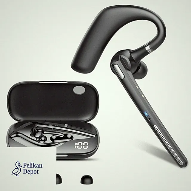 Bluetooth Headset V5.4 100 Std Standby Zeit LED-Ladebox ENC Dual Mik