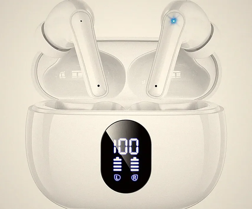 Bluetooth In Ear Kopfhörer Kabellos 52Std LED Display Touch USB-C TWS Weiß