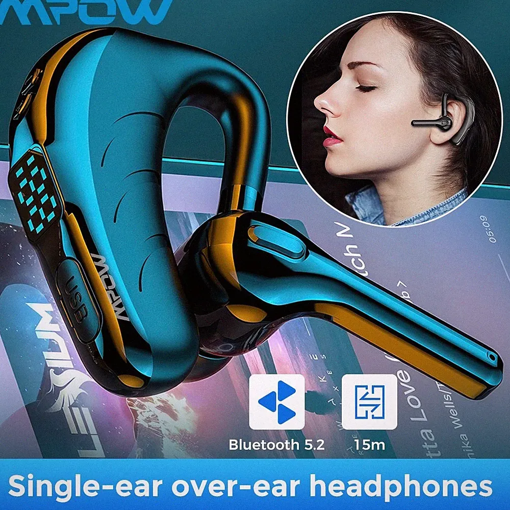 Bluetooth In-Ear Kopfhörer Sport Ohrbügel Kabellos mit Mikrofon Noise Cancelling