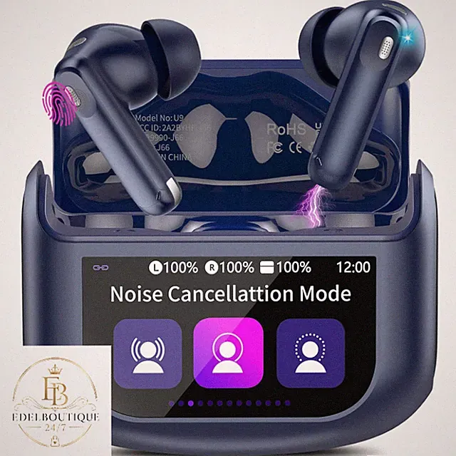 Bluetooth In-Ear Kopfhörer U9 mit ANC und Touchscreen Blau, IP7 , 48