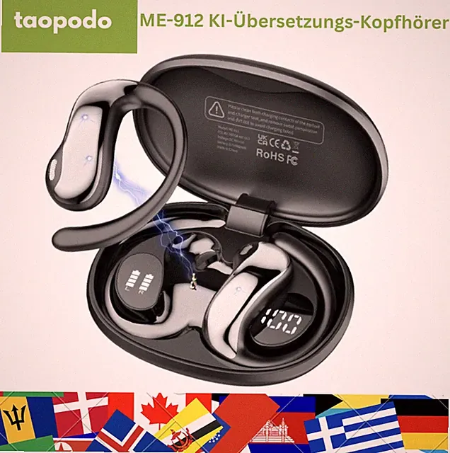 Bluetooth KI Übersetzungskopfhörer AI Headset mit 163 Sprachen Android + iOS