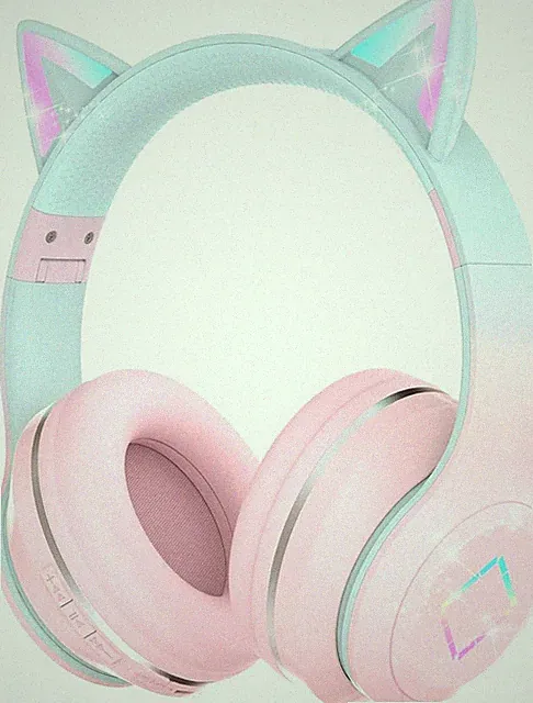 Bluetooth Kinder Kopfhörer, Katzenohr LED leuchtende kabellose Kinderkopfhörer, Bluetoot
