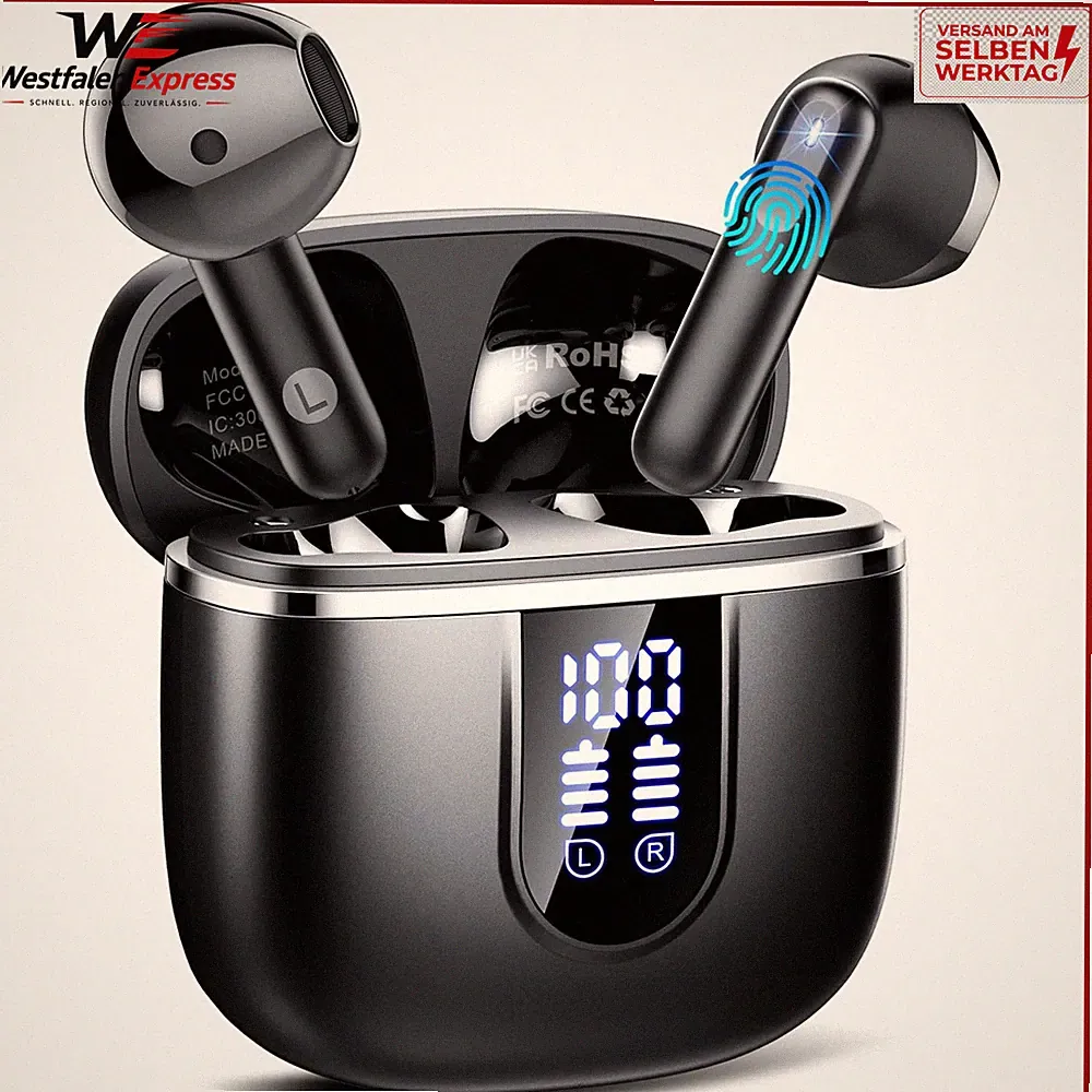 Bluetooth Kopfhörer 5.4 Kabellos In Ear 6D Stereo Klangqualität