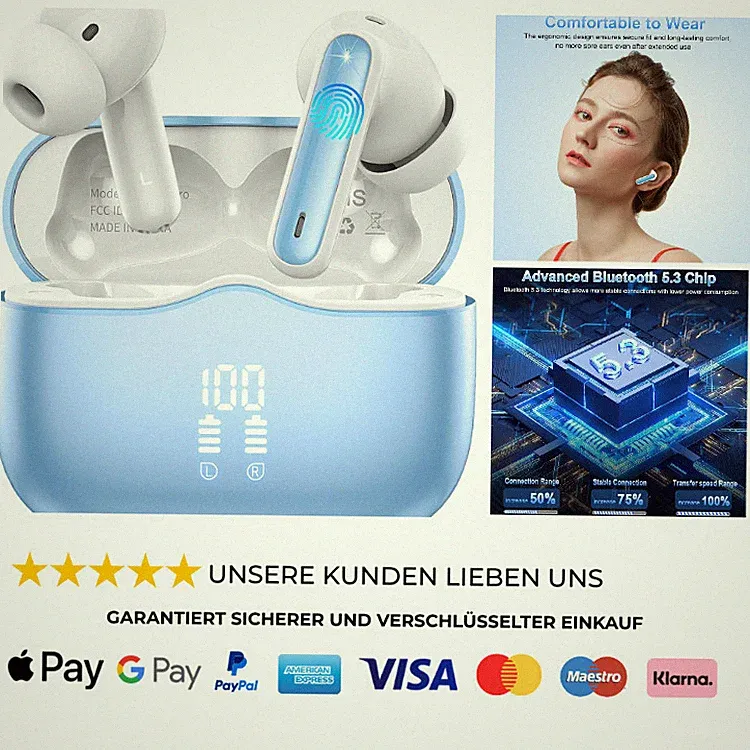 Bluetooth Kopfhörer A97 4 ENC Mikrofon IP7 Wasserdicht 40 Std