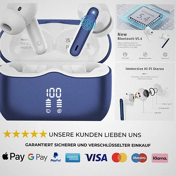 Bluetooth Kopfhörer A97 4 ENC Mikrofon IP7 Wasserdicht 40h Akkula