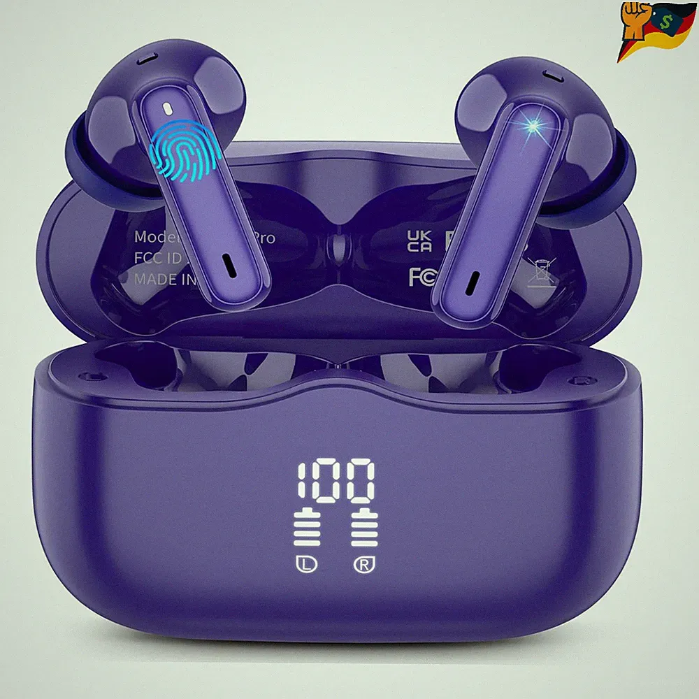 Bluetooth Kopfhörer A97 40Std Ohrhörer mit 4 ENC Noise Cancelling Mic dunkelblau