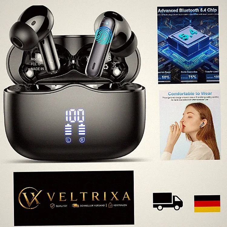 Bluetooth Kopfhörer A97 Pro Kabellos mit Bass und Geräuschunterdrückung ENC
