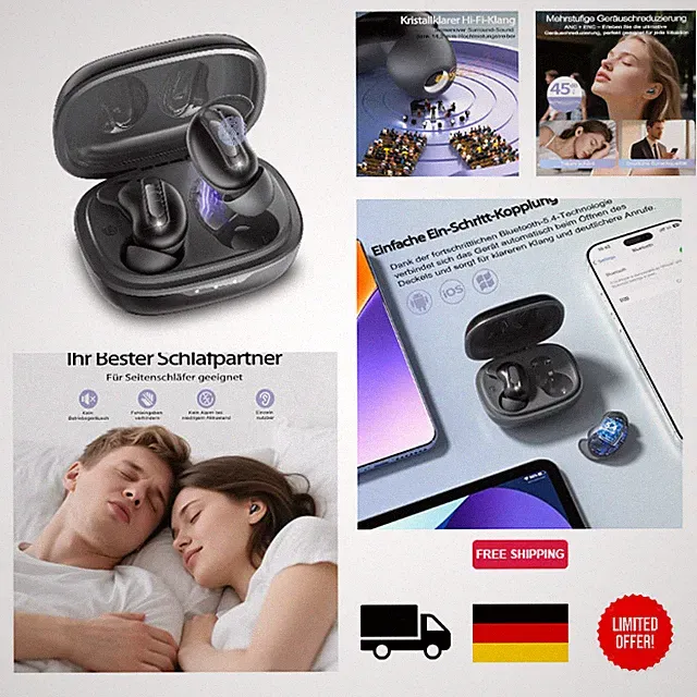 Bluetooth Kopfhörer D20, In-Ear Ohrhörer mit ANC ENC, 4 Mikrofone, 48h Laufzeit