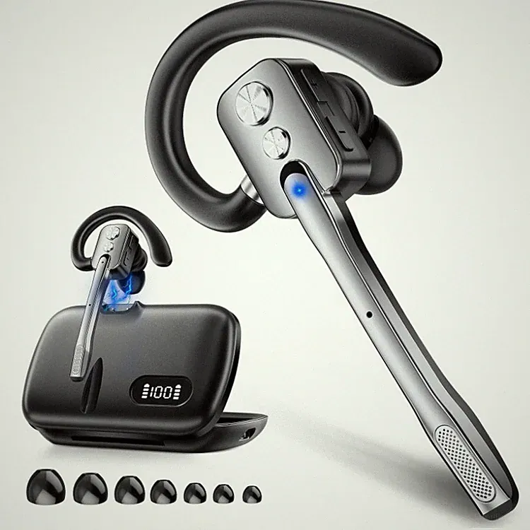 Bluetooth Kopfhörer Freisprechen Dual Mikrofon 24h Akku Gumetal Black für iOS