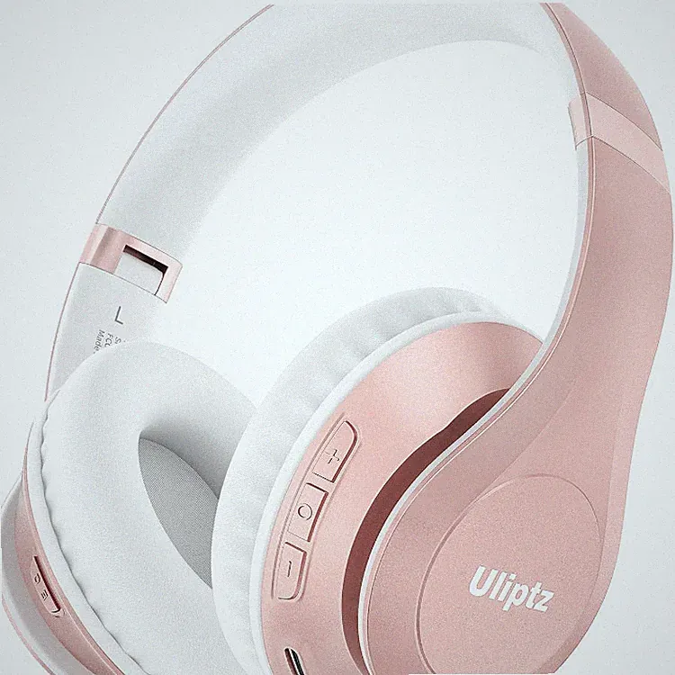 Bluetooth Kopfhörer Headset Over Ear 40 mm Treiber 65 Stunden Spielzeit Roségold