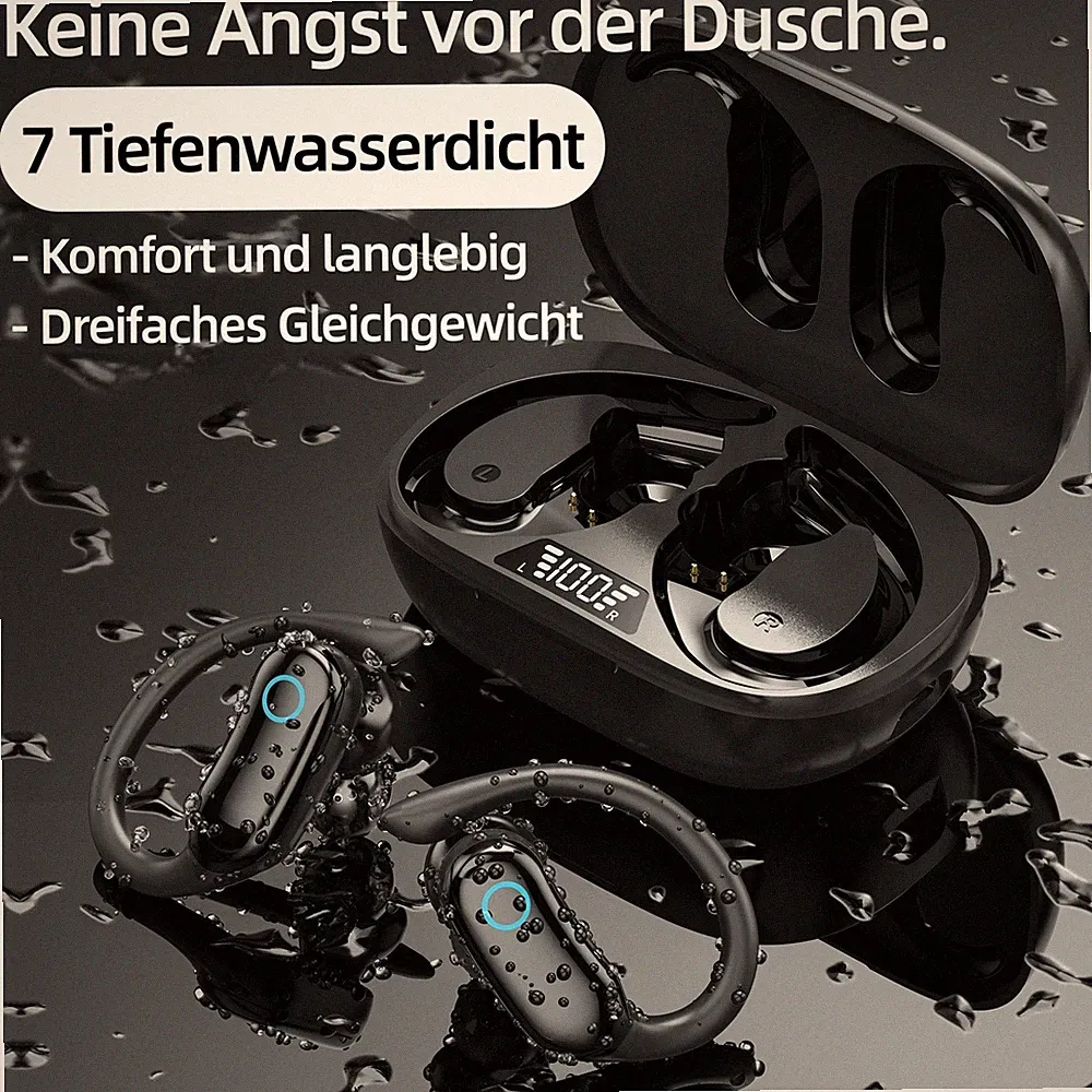 Bluetooth Kopfhörer In Ear 5.3 Sport, IPX7 Wasserdicht, Ohrbügel, für Joggen