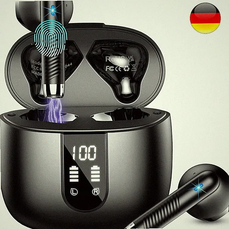 Bluetooth Kopfhörer In Ear Kabellos 4 Mikrofone ENC Noise Cancelling 48 Std Tie