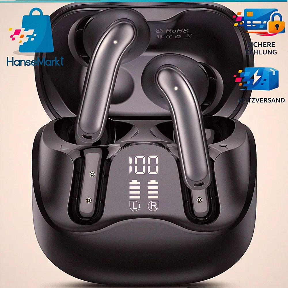 Bluetooth Kopfhörer In Ear Kabellos 5.4 49Std. Wiedergabe Geräuschunterdrückung