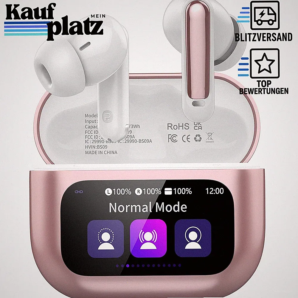 Bluetooth Kopfhörer In Ear Kabellos 5.4 mit ANC 48Std Spielzeit IP7 Roségold