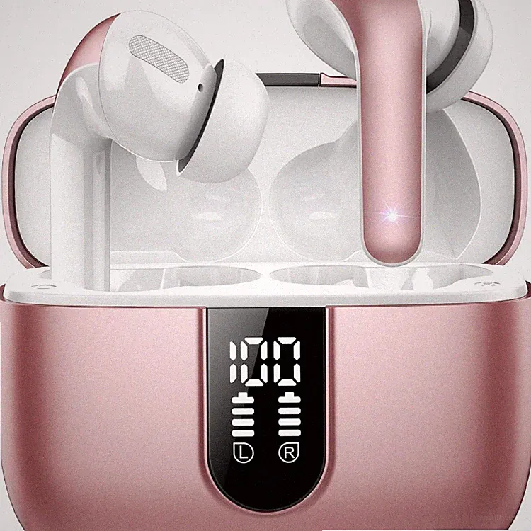 Bluetooth Kopfhörer In Ear Kabellos 50H Bass Wasserdicht Roségold