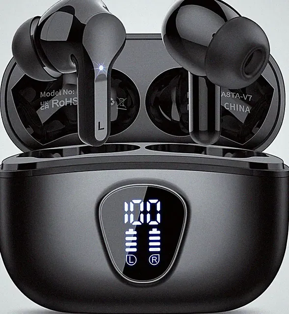 Bluetooth Kopfhörer In Ear Ohrhörer 40H Spielzeit IP7 Wasserdicht Touch Control
