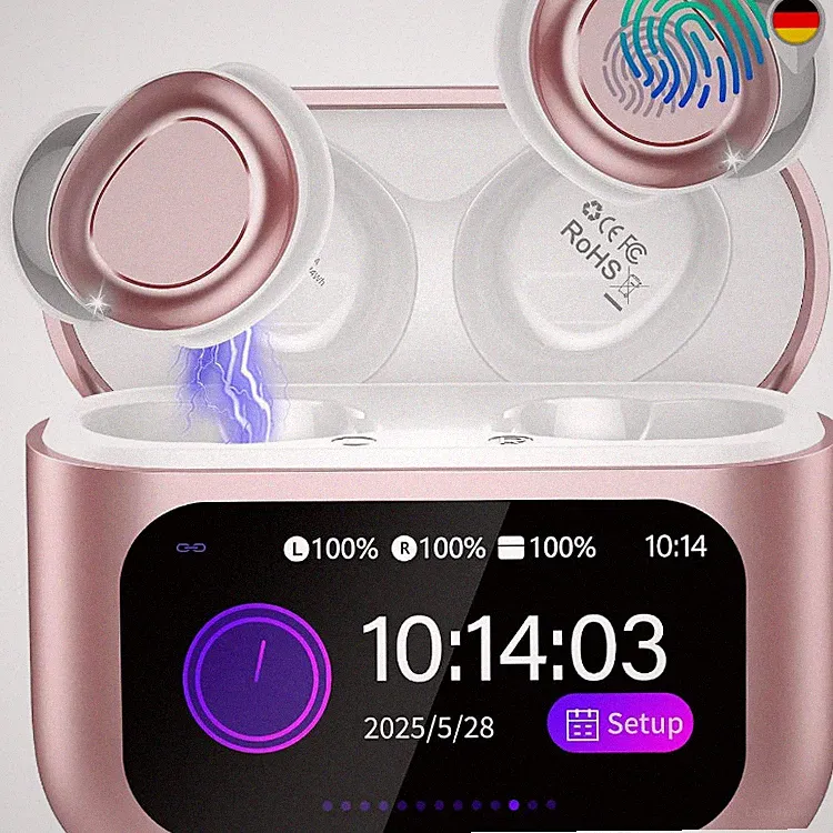 Bluetooth Kopfhörer In Ear Touchscreen 48H Laufzeit ENC Noise Cancelling HiFi