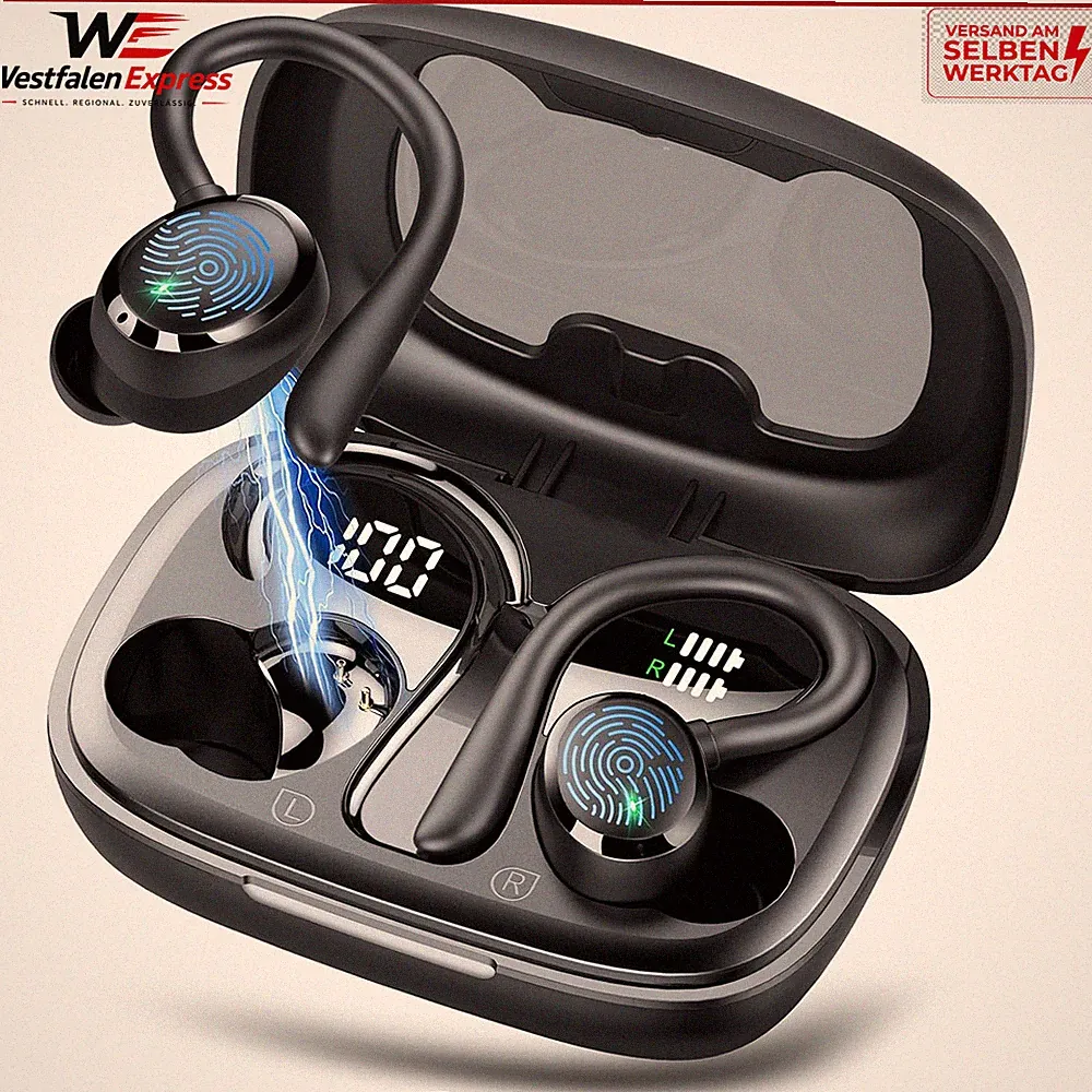 Bluetooth Kopfhörer Kabellos 5.3 In Ear IPX7 Wasserdicht 72 Std mit HD Mic