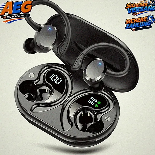 Bluetooth Kopfhörer Kabellos 5.4 Hi-Fi Stereo 68Std IP7 Wasserdicht mit Ohrhaken